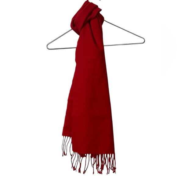 Red 100% cashmere hand tailored scarf Made in Germany - Picture 3 of 5